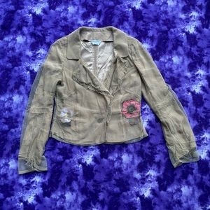 Designer Sonia Rykiel Tan Lace jacket with lace cover